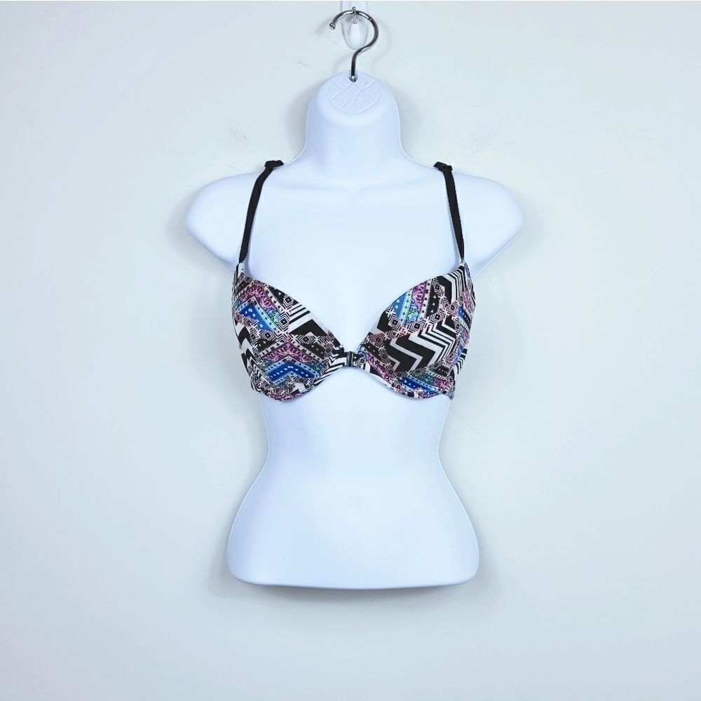 Victoria's Secret Black and Multicolor Geometric Bra NWT